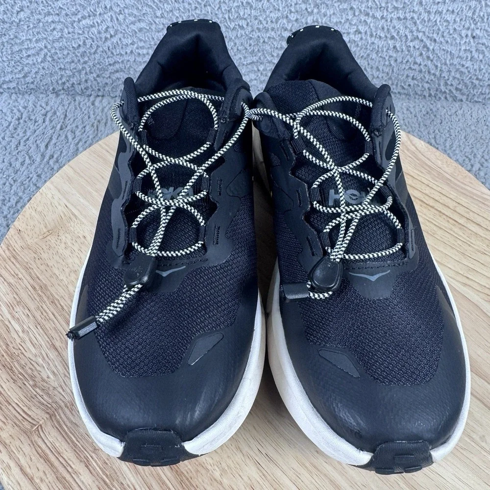 Hoka Transport Womens 9.5 D Wide Black Trail Running Hiking Shoes 1164371-BKLB